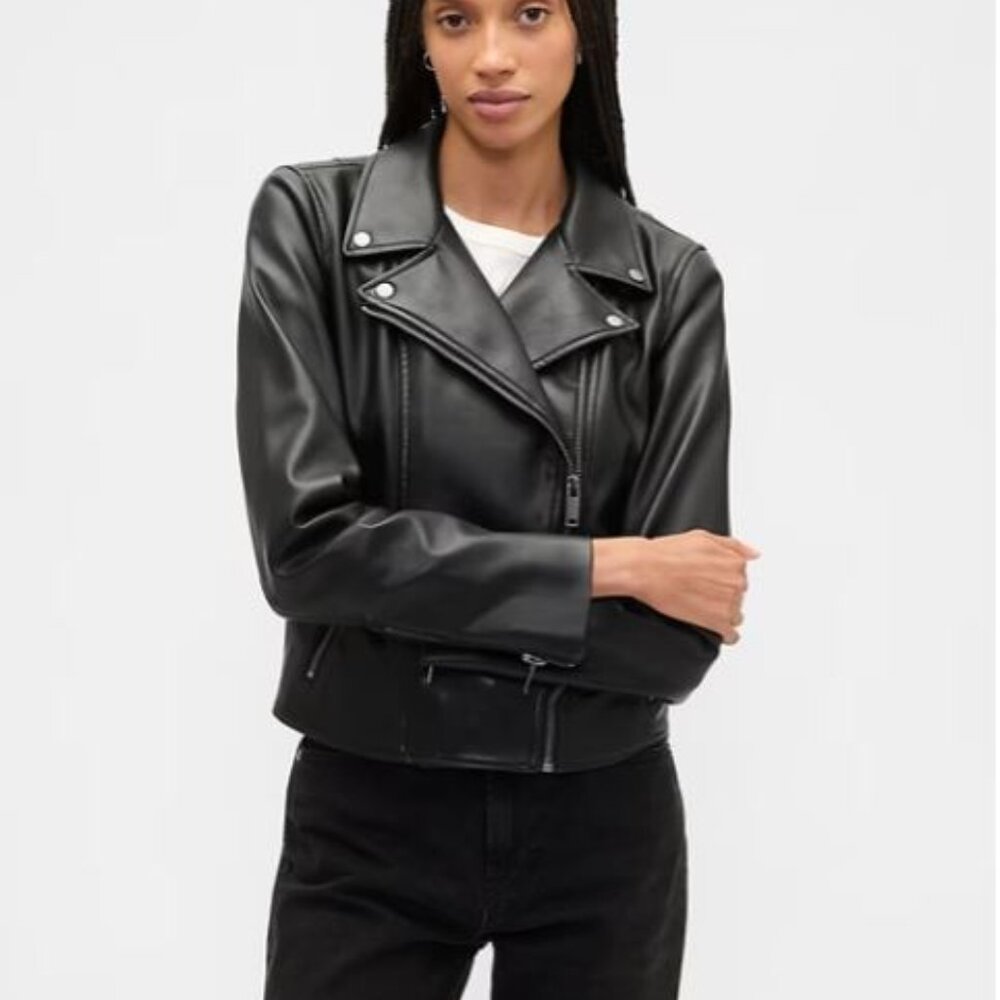 Vegan-Leather Moto Jacket- NWOT